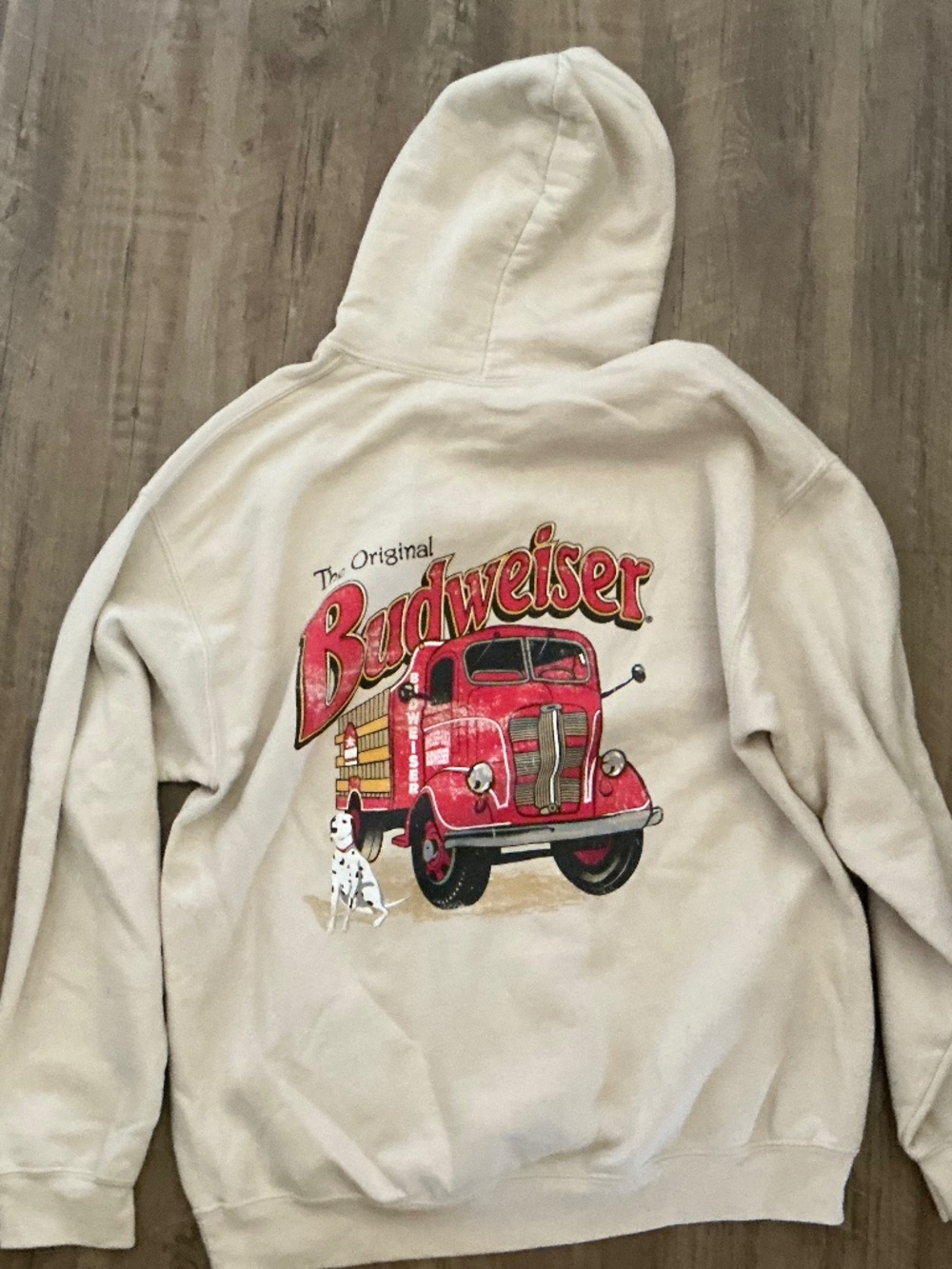 Brew City "The Original Budweiser" delivery truck pullover hoodie, size L
